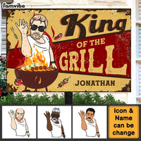 Personalized Gift For Grandpa King Of The Grill Metal Sign 28407 thumb 1