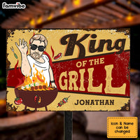 Personalized Gift For Grandpa King Of The Grill Metal Sign 28407 thumb 1