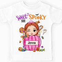 Personalized Gift For Granddaughter Halloween Sweet And Spooky Kid T Shirt 28409 thumb 1