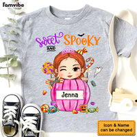 Personalized Gift For Granddaughter Halloween Sweet And Spooky Kid T Shirt 28409 thumb 1