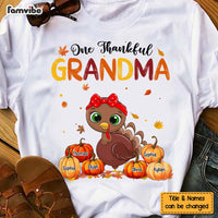 Personalized Fall Thanksgiving Gift For Grandma Thankful Turkey Shirt - Hoodie - Sweatshirt 28410 thumb 1
