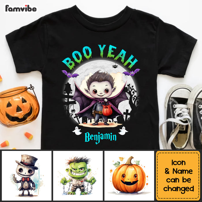 Personalized Halloween Gifts For Grandson Boo Yeah Kid T Shirt 28412 1