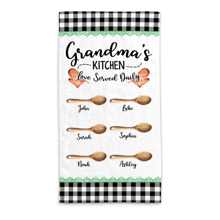Personalized Gift For Grandma's Kitchen Love Served Daily Towel 28425 1