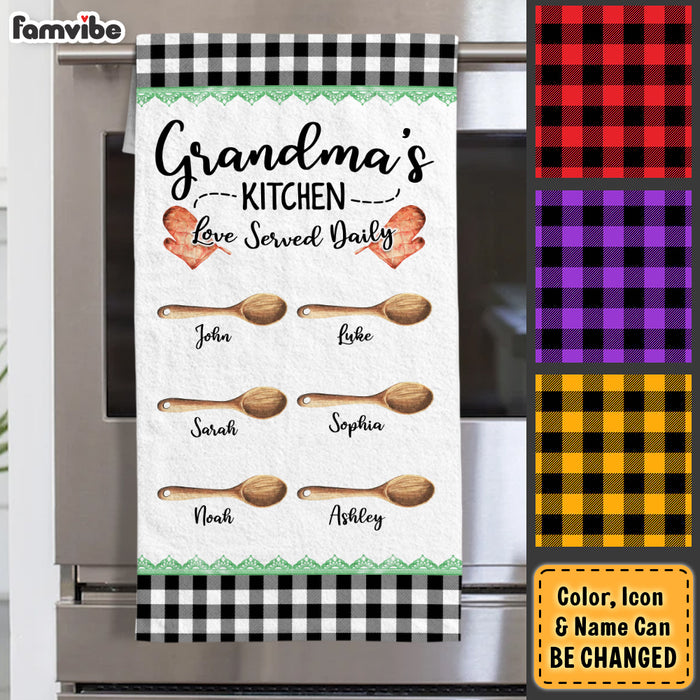 Personalized Gift For Grandma's Kitchen Love Served Daily Towel 28425 1