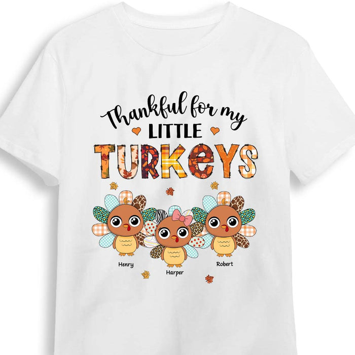 Personalized Fall Thanksgiving Gift For Grandma Little Turkeys Shirt - Hoodie - Sweatshirt 28426 1