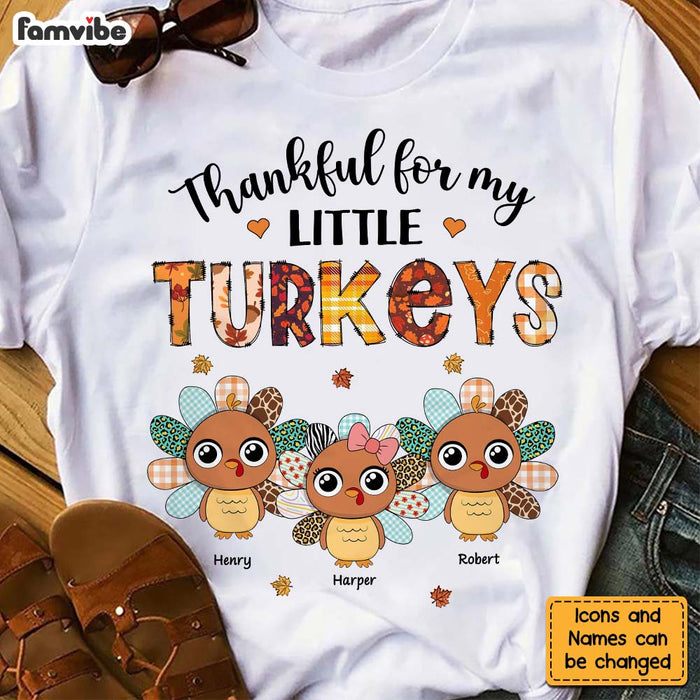 Personalized Fall Thanksgiving Gift For Grandma Little Turkeys Shirt - Hoodie - Sweatshirt 28426 1