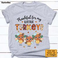 Personalized Fall Thanksgiving Gift For Grandma Little Turkeys Shirt - Hoodie - Sweatshirt 28426 thumb 1