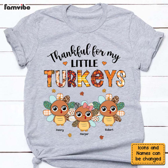 Personalized Fall Thanksgiving Gift For Grandma Little Turkeys Shirt - Hoodie - Sweatshirt 28426 1