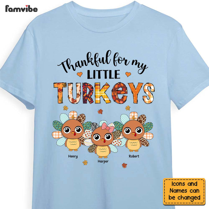 Personalized Fall Thanksgiving Gift For Grandma Little Turkeys Shirt - Hoodie - Sweatshirt 28426 1