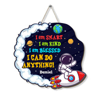 Personalized Birthday Gift For Grandson Smart Kind Blessed Astronaut Wood Sign 28441 thumb 1