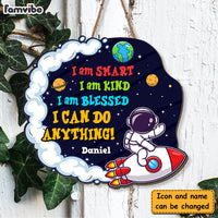 Personalized Birthday Gift For Grandson Smart Kind Blessed Astronaut Wood Sign 28441 thumb 1