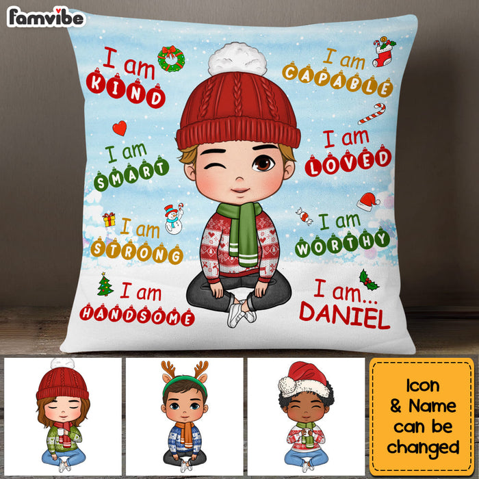 Personalized Gift For Grandson Affirmation Christmas Theme Pillow 28443 1