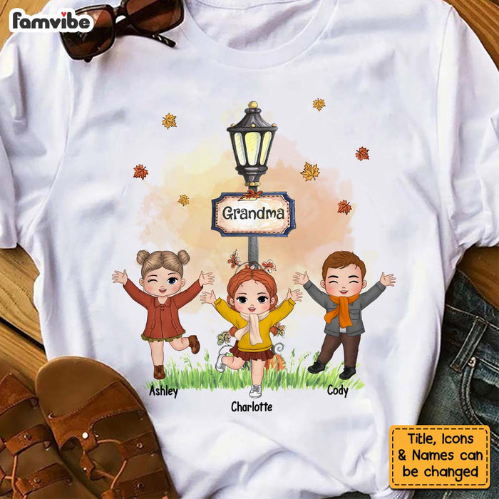 Personalized Gift For Grandma Kids Dancing Fall Theme Shirt - Hoodie - Sweatshirt 28444 1