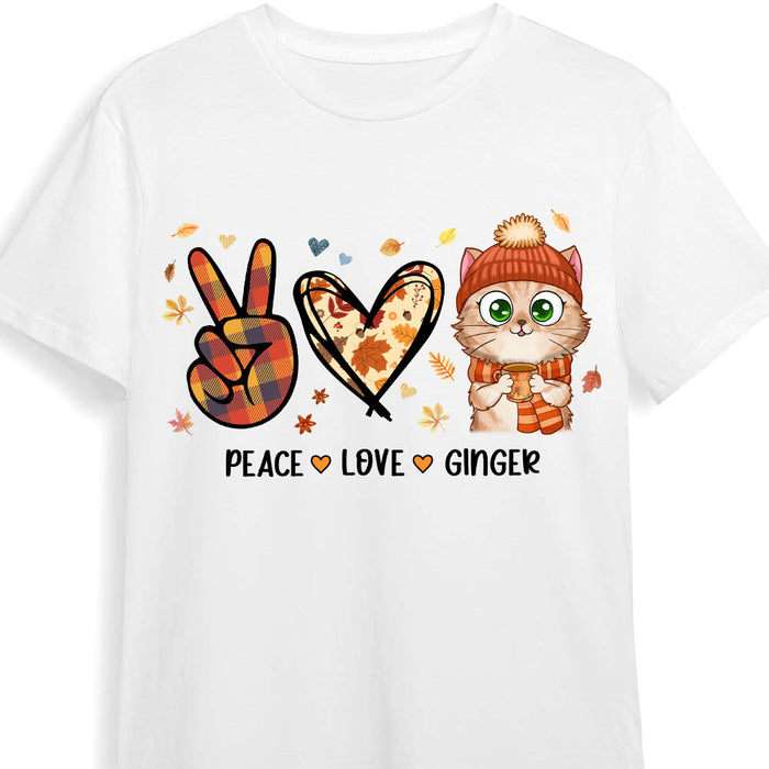 Personalized Gift For Cat Lovers Peace Love Fall Season Shirt - Hoodie - Sweatshirt 28445 1