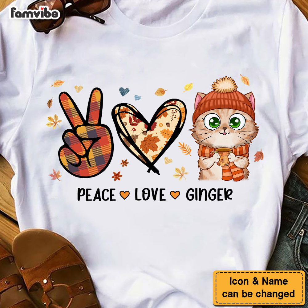 Personalized Gift For Cat Lovers Peace Love Fall Season Shirt Hoodie Sweatshirt 28445 Primary Mockup