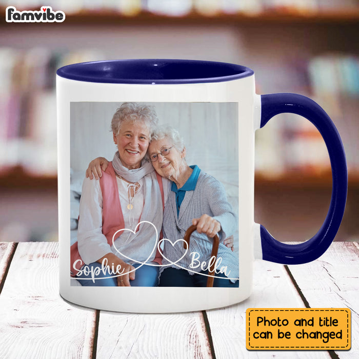 Personalized Gift For Old Friend Swirl Heart Upload Photo Gallery Mug 28447 1