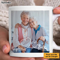 Personalized Gift For Old Friend Swirl Heart Upload Photo Gallery Mug 28447 thumb 1