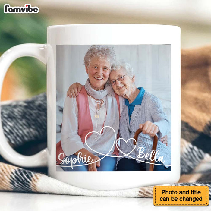 Personalized Gift For Old Friend Swirl Heart Upload Photo Gallery Mug 28447 1