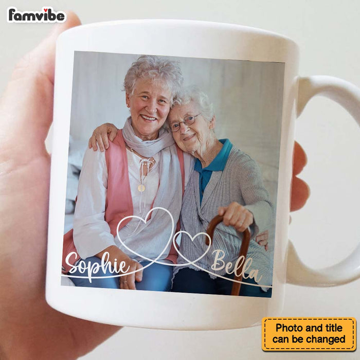 Personalized Gift For Old Friend Swirl Heart Upload Photo Gallery Mug 28447 1
