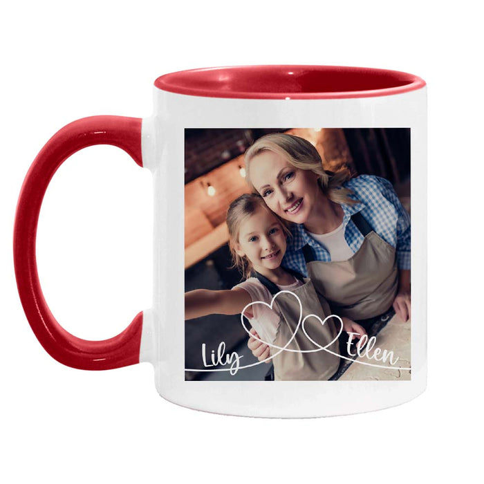 Personalized Gift For Granddaughter Swirl Heart Upload Photo Gallery Mug 28449 1