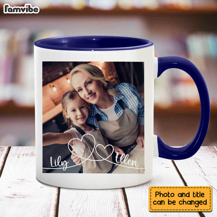 Personalized Gift For Granddaughter Swirl Heart Upload Photo Gallery Mug 28449 1