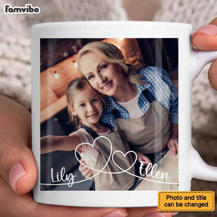 Personalized Gift For Granddaughter Swirl Heart Upload Photo Gallery Mug 28449 1