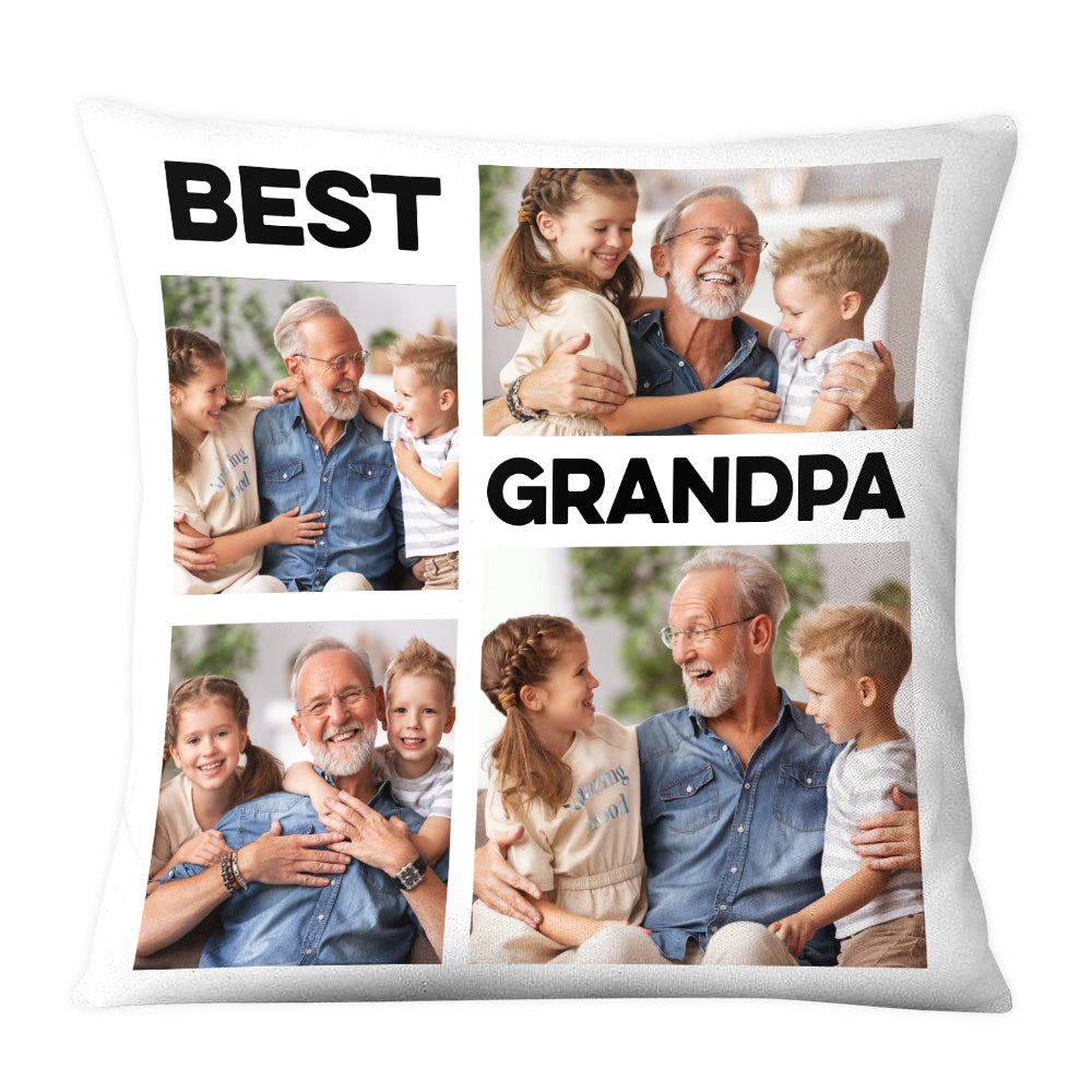 Personalized Gift For Grandpa Upload Photo Gallery Pillow 28453 Primary Mockup