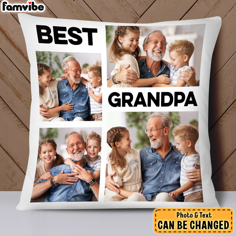 Personalized Gift For Grandpa Upload Photo Gallery Pillow 28453 Primary Mockup