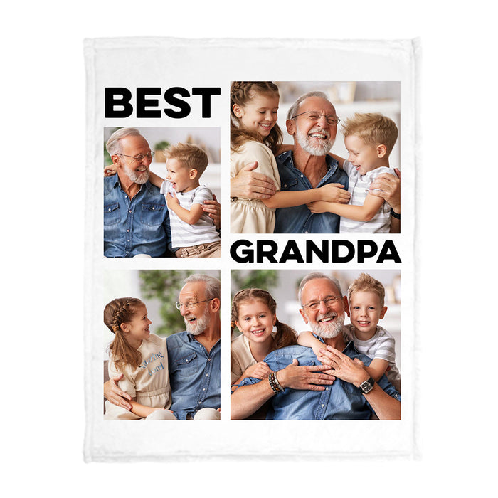 Personalized Gift For Grandpa Upload Photo Gallery Blanket 28454 1
