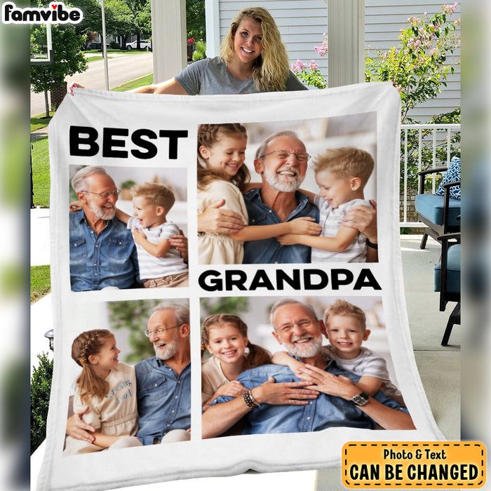 Personalized Gift For Grandpa Upload Photo Gallery Blanket 28454 1
