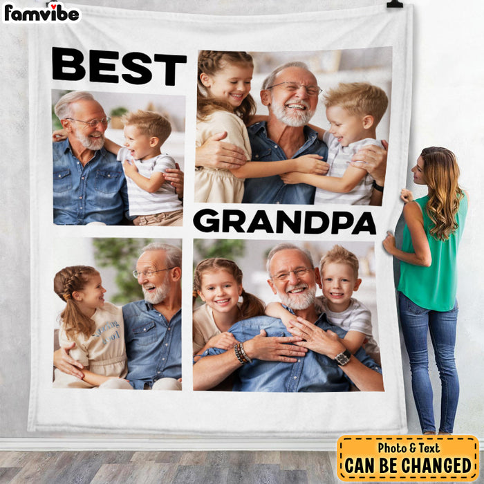 Personalized Gift For Grandpa Upload Photo Gallery Blanket 28454 1