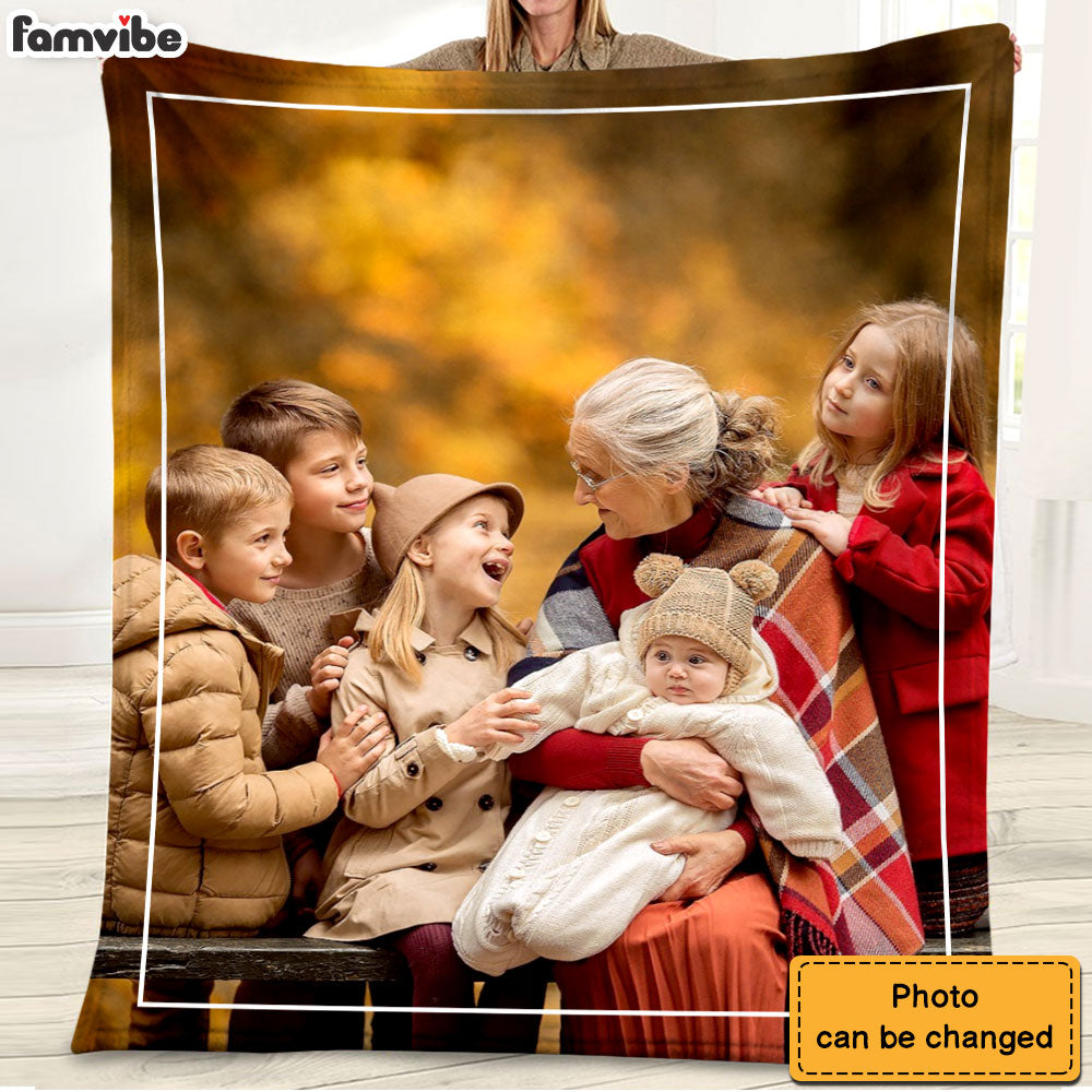 Personalized Gift For Grandma Upload Photo Gallery Blanket 28456 Primary Mockup