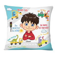 Personalized Birthday Gift For Grandson Dinosaur I Dream Big Pillow 28460 thumb 1