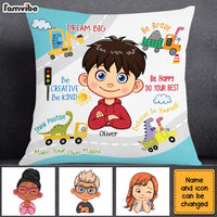 Personalized Birthday Gift For Grandson Dinosaur I Dream Big Pillow 28460 thumb 1