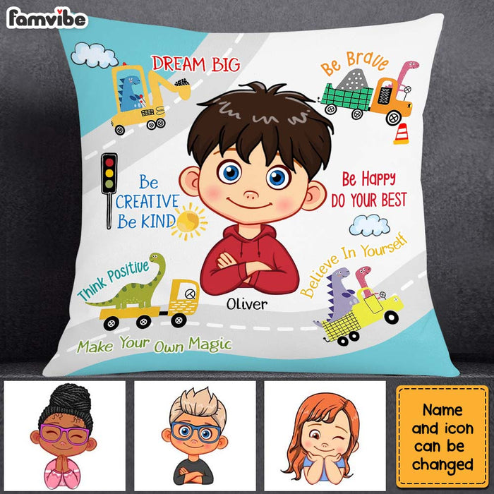 Personalized Birthday Gift For Grandson Dinosaur I Dream Big Pillow 28460 1