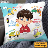 Personalized Birthday Gift For Grandson Dinosaur I Dream Big Pillow 28460 thumb 1