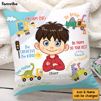 Personalized Birthday Gift For Grandson Dinosaur I Dream Big Pillow 28460 thumb 1