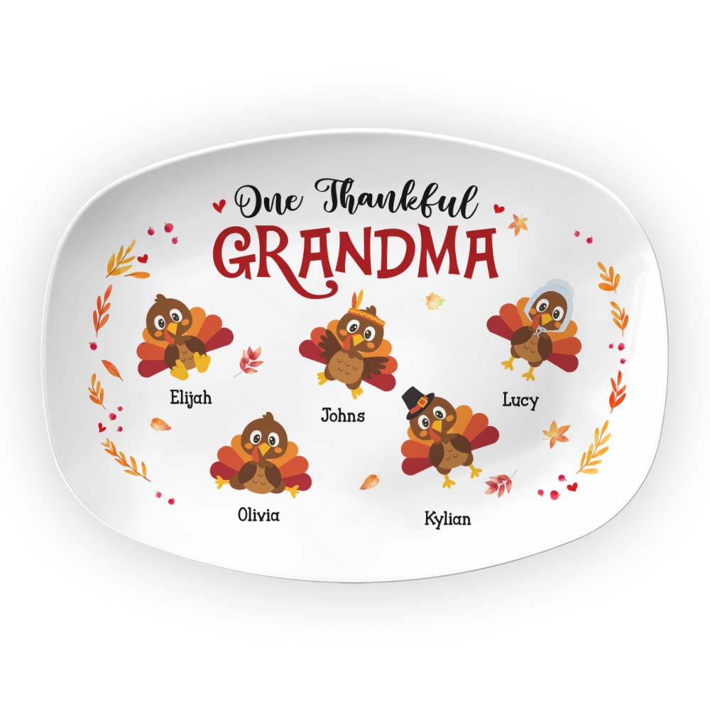 Personalized One Thankful Grandma Plate 28461 Primary Mockup