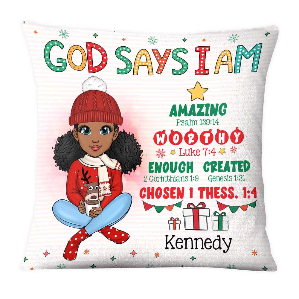 Personalized Gift For Granddaughter God Says Positive Affirmations Pillow 28464 Primary Mockup