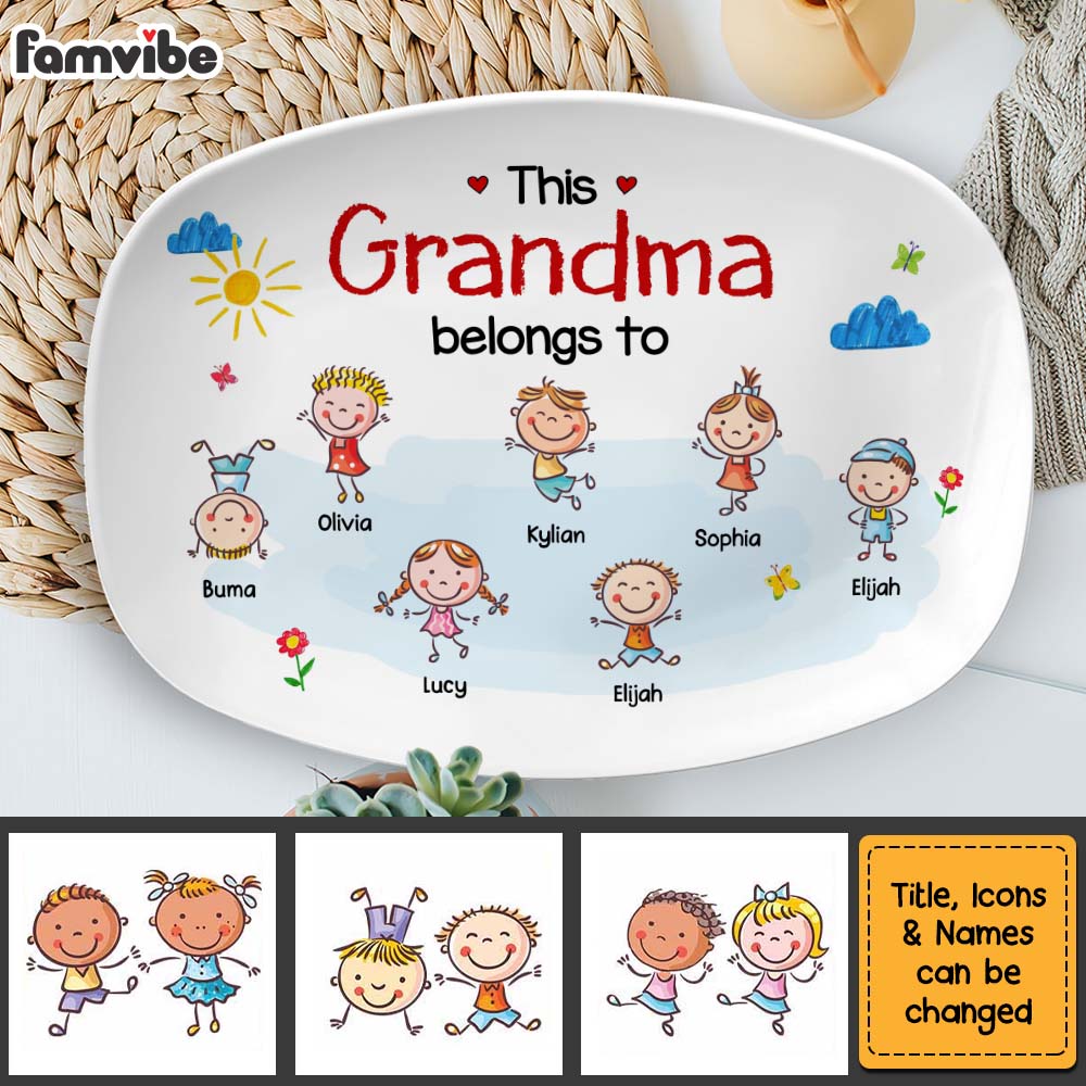 Personalized This Grandma Belongs To Plate 28465 Primary Mockup