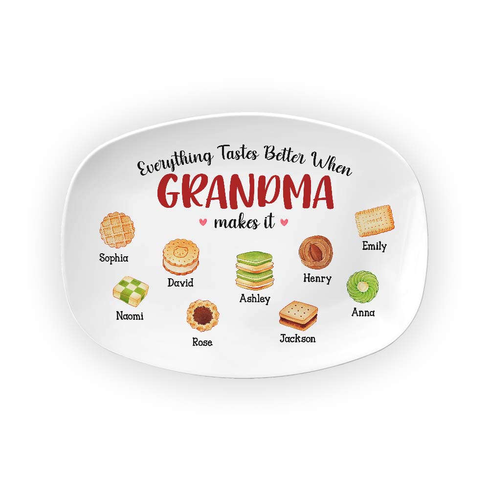 Personalized Gift For Grandma Everything Tastes Better Plate 28469 Primary Mockup