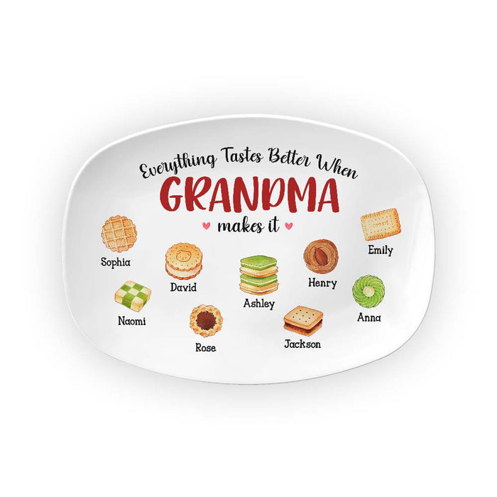 Personalized Gift For Grandma Everything Tastes Better Plate 28469 1