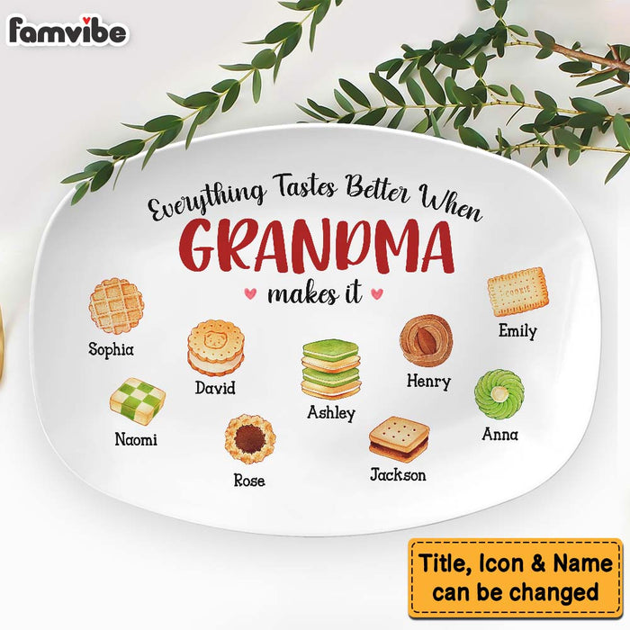 Personalized Gift For Grandma Everything Tastes Better Plate 28469 1