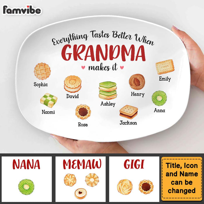 Personalized Gift For Grandma Everything Tastes Better Plate 28469 1