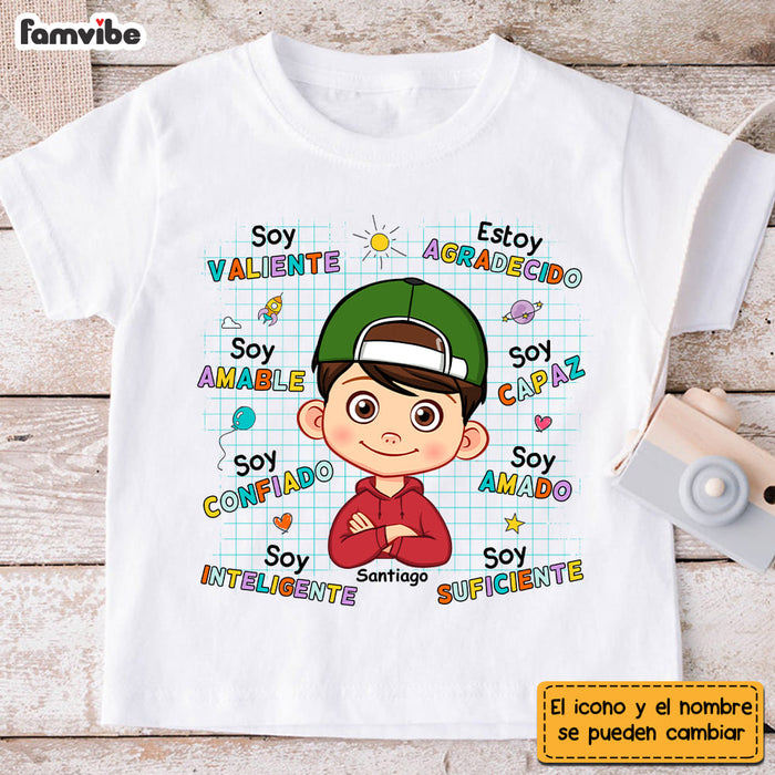 Personalized Gift For Grandson Spanish Soy Amable Kid T Shirt 28471 1