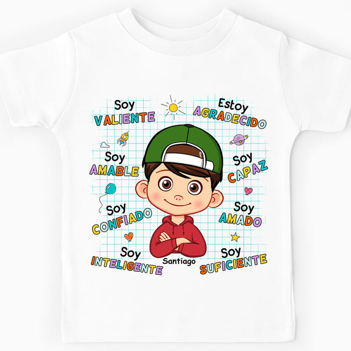 Personalized Gift For Grandson Spanish Soy Amable Kid T Shirt 28471 1