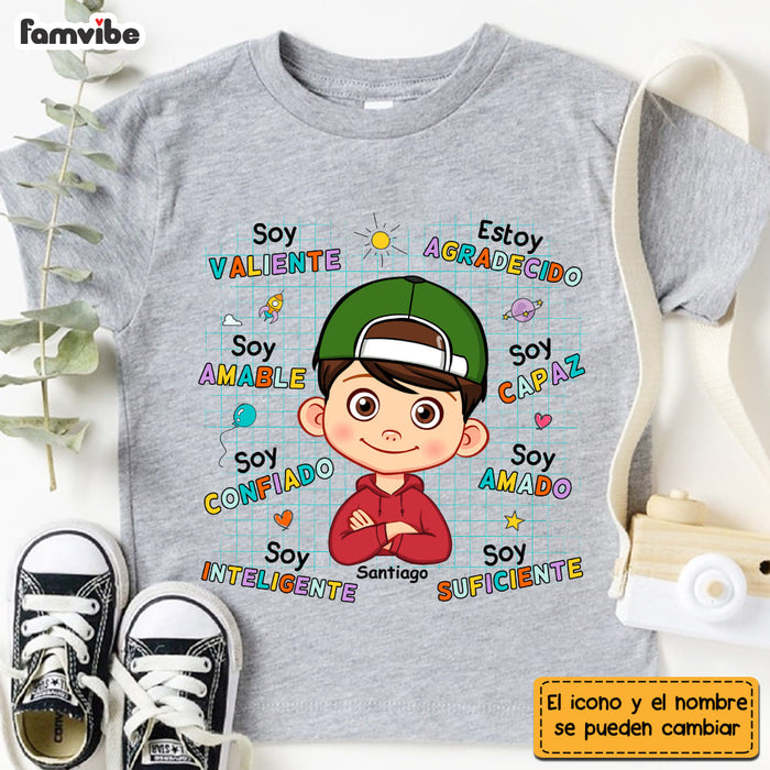 Personalized Gift For Grandson Spanish Soy Amable Kid T Shirt 28471 1