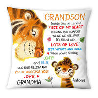 Personalized Gift For Grandson Tiger Hug This Pillow 28472 thumb 1