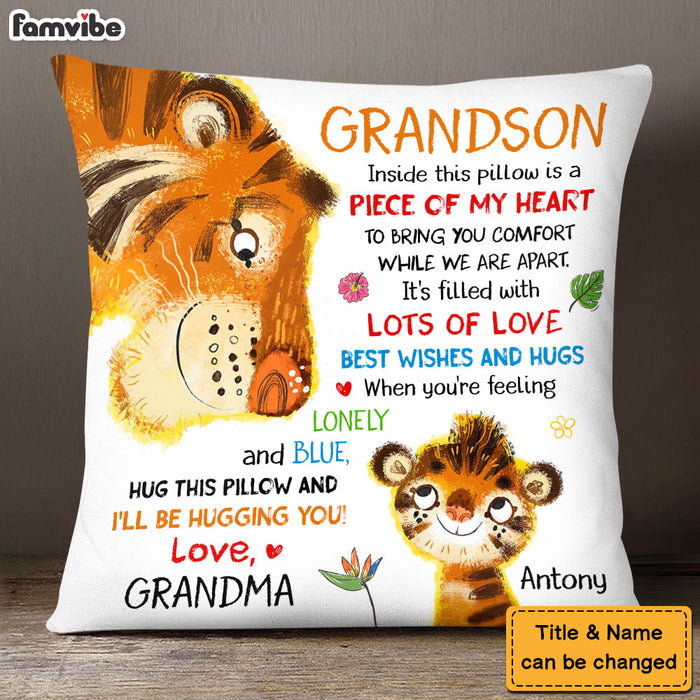 Personalized Gift For Grandson Tiger Hug This Pillow 28472 1
