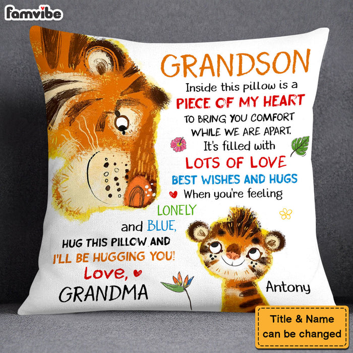 Personalized Gift For Grandson Tiger Hug This Pillow 28472 1